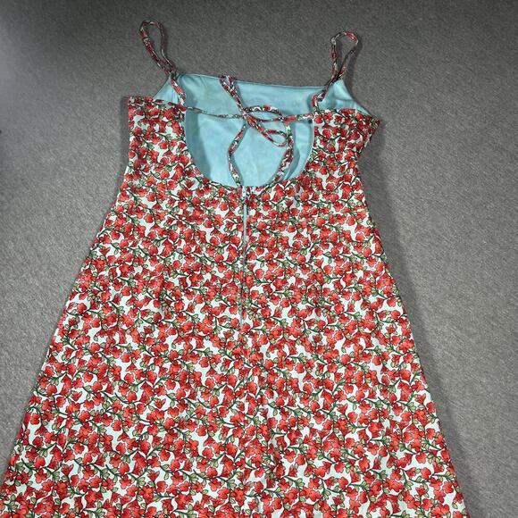 B Smart Floral Print Spaghetti Strap Womans Small Summer Dress With Front Slit - Picture 3 of 8